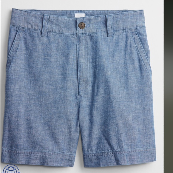 NWT 5" High Rise Chambray Shorts with Washwell : indigo blue chambray size 6 - Picture 1 of 4